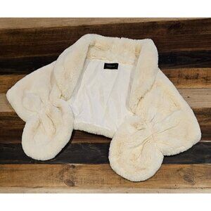 CARACILIA Faux Fur Shawl Wrap Wedding Winter Ball  Holiday Party Women's Size S